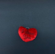Toptan Peluş Kırmızı Kalp Anahtarlık 8cm