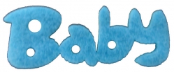 Toptan Keçe Baby Yazı Mavi 100 Adet