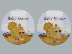 Toptan Baby Shower Sticker 50 Adet Mavi Renk