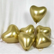 Toptan Parlak Krom Altın Renk Kalp Balon 12 İnç