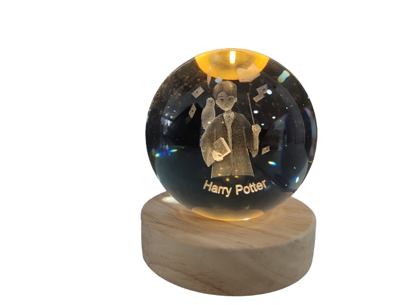 Toptan Ahşap Altlıklı Harry Potter Cam Küre 8 cm