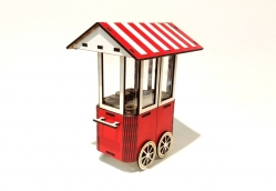 Toptan Minyatür Simit Arabası Ahşap Biblo