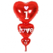 Toptan I Love You Yazılı Kalp Folyo Balon
