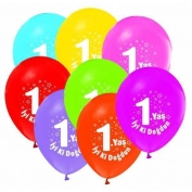 Toptan İyi ki Doğdun Baskılı 1 Yaş Doğum Günü Balonları