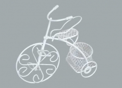Bebek Şekeri Malzemesi Beyaz Sepetli Tel Metal Bisiklet