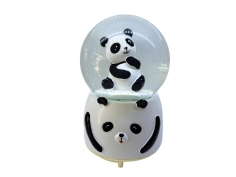Toptan Işıklı Müzikli Püskürtmeli Panda Kar Küresi