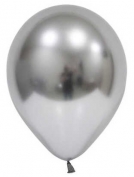 Toptan Krom Parlak Balon 12 İnç 50 Adet Gümüş