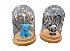 Toptan Panda ve Ayı Teraryum Lamba Fanus