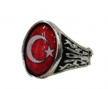 Toptan Türk Bayraklı Erkek Yüzüğü