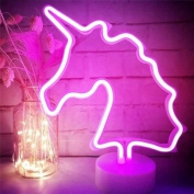 Toptan Unicorn Pembe Neon Led Gece Lambası