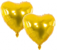 Toptan Altın Folyo Kalp Balon 2 Adet