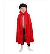 Toptan Kırmızı Renk Yakalı Pelerin Çocuk Boy 90 cm