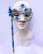 Toptan Çiçek İşlemeli Venedik Göz Maskesi
