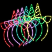 Toptan Karanlıkta Yanan Glow Unicorn Tacı Renkli 6 Adet