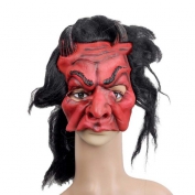 Toptan Şeytan Boynuzlu Kırmızı Saçlı Maske