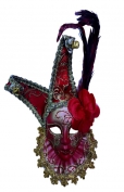 Toptan Çıngıraklı Dekoratif Tüylü Seramik Maske