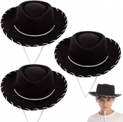 Toptan Siyah Renk Çocuk Kovboy Şapkası