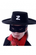 Toptan Z Logolu Zorro Şapkası ve Maskesi Çocuk Boy﻿