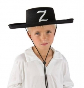 Toptan Z Logolu Çocuk Boy Bağcıklı Zorro Şapkası