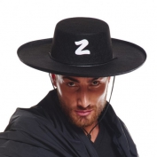 Toptan Z Logolu Yetişkin Bağcıklı Zorro Şapkası
