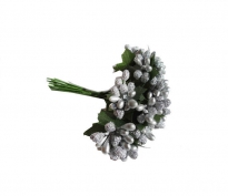 Toptan Akrilik Cipso Çiçek 144 Adet Gümüş Renk