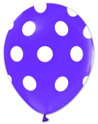 Toptan Lila Renk Puantiyeli Balon 14 Adet