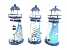 Toptan Işıklı Deniz Feneri Mumluk 18 cm