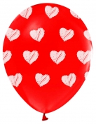 Toptan Kalp Baskılı Kırmızı Balon