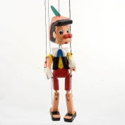 Toptan İp İdareli Ahşap Pinokyo Kukla 25 cm