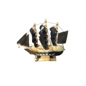 Toptan Orta Boy Renkli Yelkenli Ahşap Gemi 16 cm
